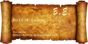 Bolfik Erina névjegykártya
